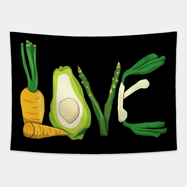 Vegan Vegetable Gardening Tapestry by PixelArt