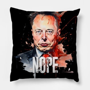 Elon Musk: Incompetence or Poor Leadership on a Dark Background Pillow