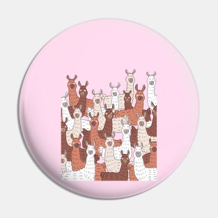 Llama Party - Brown Beige Pink Pin