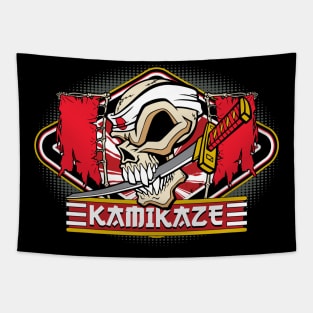 Kamikaze Japanese Skull Tapestry