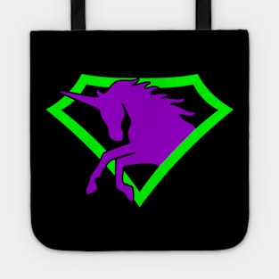 Unicorn jumps out of a triangular frame Tote