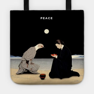 Peace: Can't We All Just Get Along on a dark (Knocked Out) background Tote