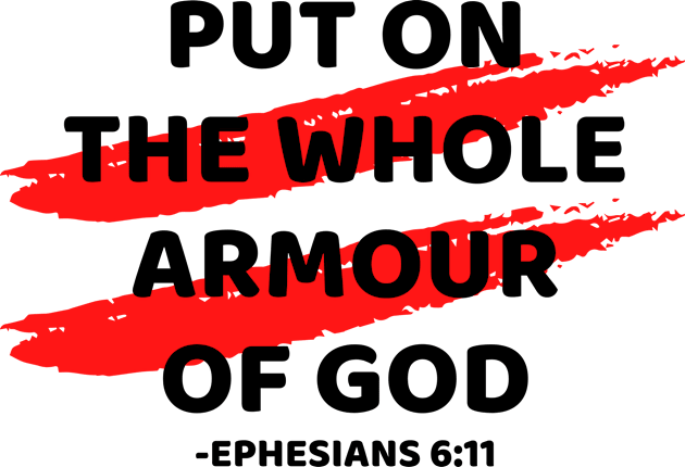 Put On The Whole Armour Of God | Christian Typography Kids T-Shirt by All Things Gospel