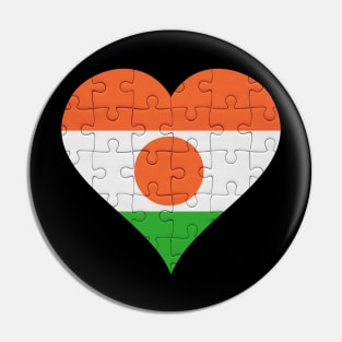Nigerien Jigsaw Puzzle Heart Design - Gift for Nigerien With Niger Roots Pin