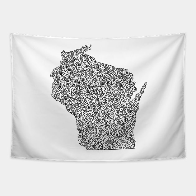 Wisconsin Map Tapestry by Naoswestvillage