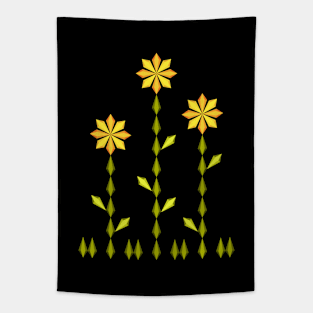 Pretty yellow frozen flowers design, version two Tapestry