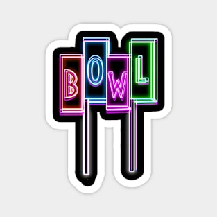 Neon Bowling Sign Magnet