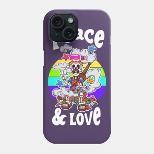 Peace And Love Cartoon Retro Skeleton Phone Case