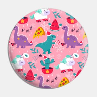 Christmas dinosaur pizza Pin