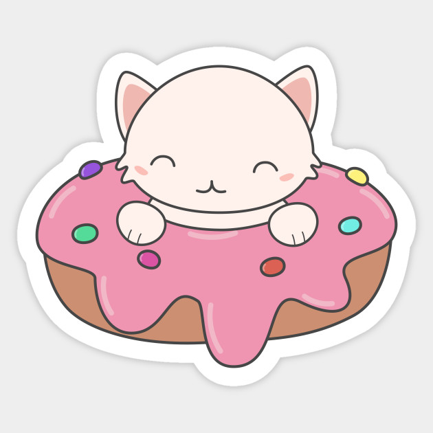 kawaii cute donut cat t shirt cute cats sticker teepublic
