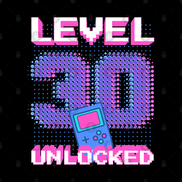 Retro Level 30 Unlocked Shirt 30th Video Gamer Birthday Gift by BitcoinSweatshirts