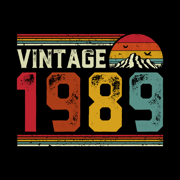 Vintage 1989 Birthday Gift Retro Style by Foatui
