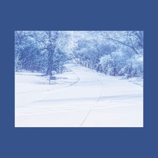 Winter scene in pale blue T-Shirt