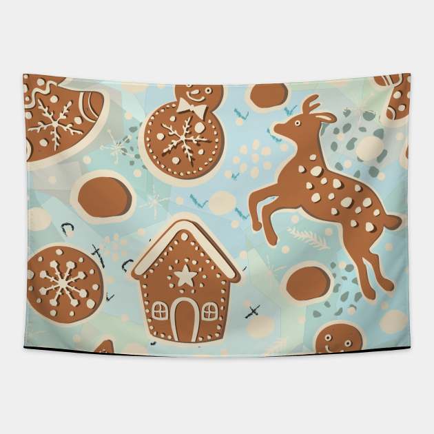 Gingerbread Cookies Tapestry by Kristina Stellar Scandinavian Land