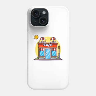 Street Café Building Cartoon Vector Icon Illustration Phone Case