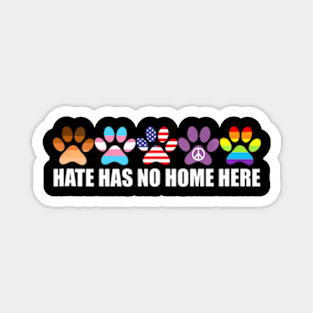 Has No Home Here LGBT-Q Trans Gay Pride US Flag Dog Magnet