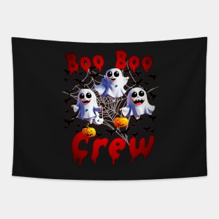 The Boo Crew Cute Ghost Spooky Season Funny Halloween Tapestry