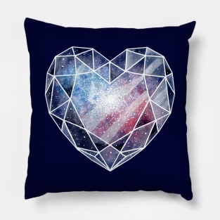 Galaxy crystal heart Pillow