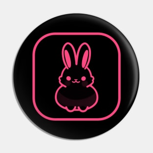 Pink Bunny Cute Minimalist Aesthetic Design Pin