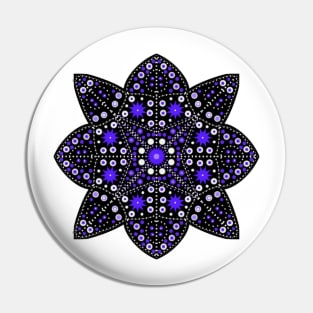 Star Mandala Purple-White Pin
