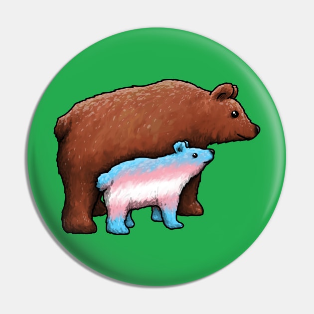 Bear With Trans Baby Pin by Art by Veya