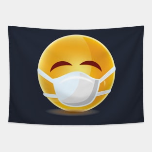 Emoji Emoticon Happy Face Mask Face Cover Pattern Tapestry