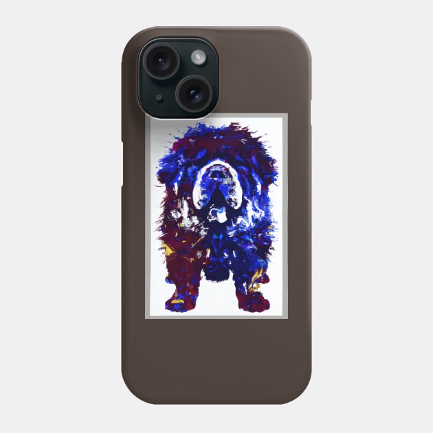 Fluffy Tibetan Mastiff Dog Khyi Print Poster Art Phone Case by Furrban