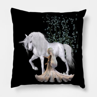 Little fairy with unicorn Pillow