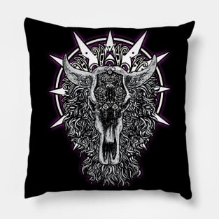 Magic Occult Buffalo Scull Shaman Totem Pillow