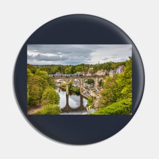 knaresborough Viaduct And Train Arriving Pin