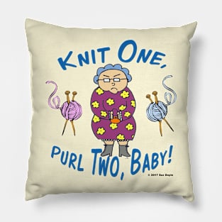 Edna: Knit One, Purl Two, Baby! Pillow