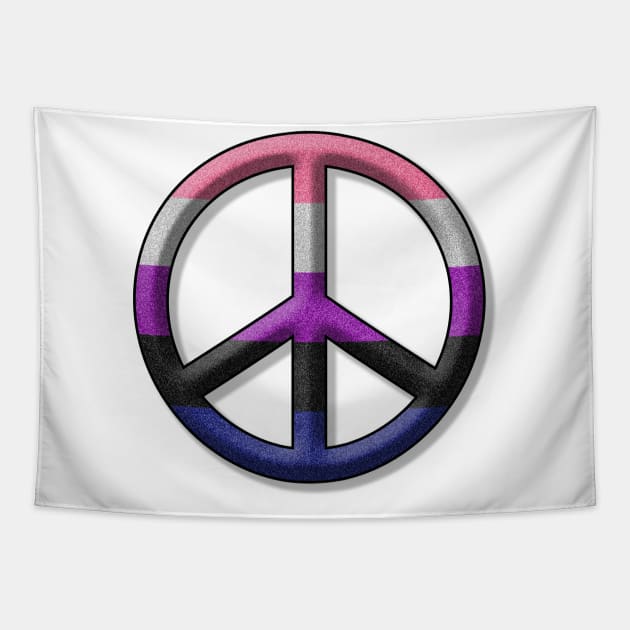 Peace Pride design in Gender Fluid pride flag colors Tapestry by LiveLoudGraphics