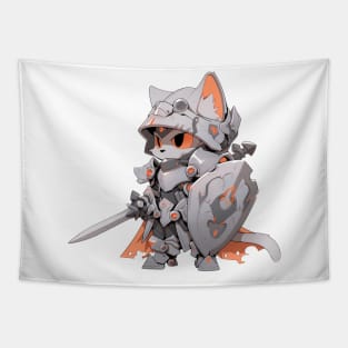 Armored Knight Cat Hero Tapestry