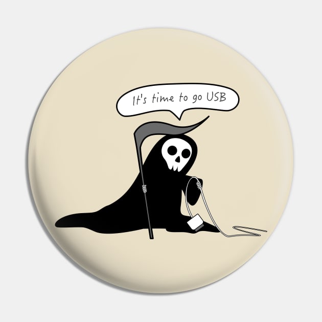 USB grim reaper Pin by happinessinatee