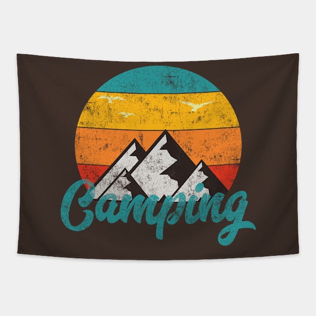 Vintage Camp Camping Tapestry by vladocar