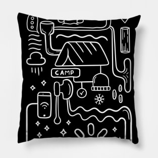 Camping Doodle Pillow