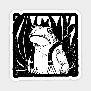 A Nostalgic Blend of Vintage Aesthetics and Sad Frog Vibes Magnet