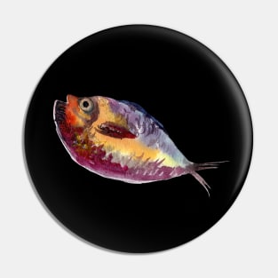 Salty Fish. Watercolor Pin
