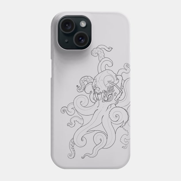 Octopussy (Black) Phone Case by Erin Chance