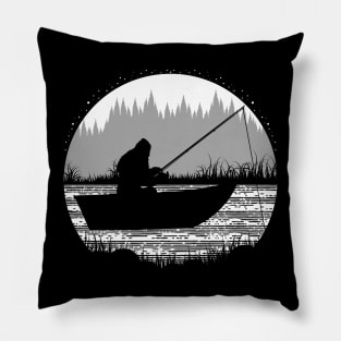 Boat Fishing Bigfoot Pillow