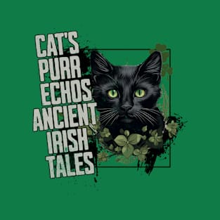 CAT ECHOS ANCIENT IRISH TALES Feline Kitty Design T-Shirt