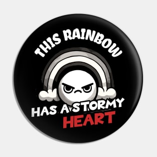 This Rainbow has a stormy heart Introverted Design Pin