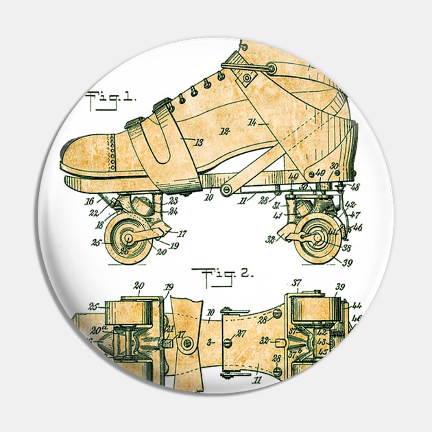 Roller Skates - US Patent Office Pin by The Blue Box