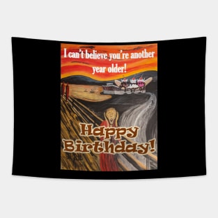 Happy Birthday with a scream Tapestry