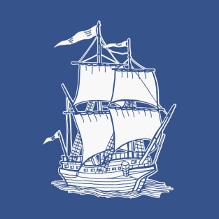 White Sailing Ship T-Shirt