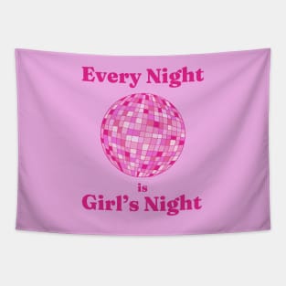 Every Night Is Girls Night illustration. Barbie quote in pink Tapestry