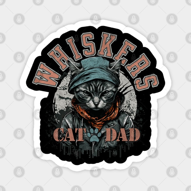 Grunge Cat Dad Magnet by HolidayBug