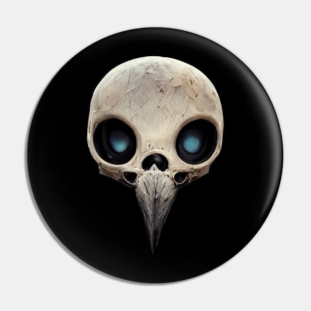 Spooky Glowing Raven Skull Pin by ARIXD