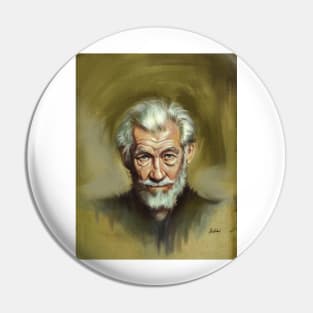 Ian McKellen portrait Pin