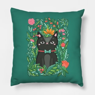 Сat in flowers Pillow